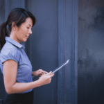 Woman on a tablet computer