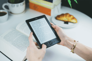 reading a kindle ebook content marketing