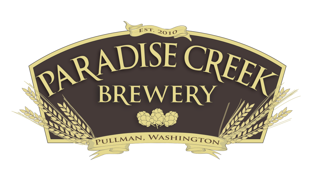Paradise Creek Brewery Brown Gold and Black White Logo
